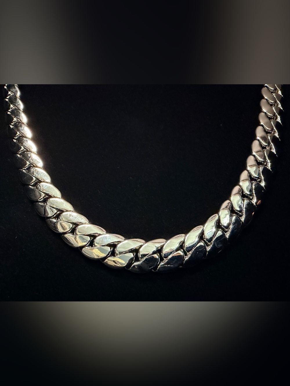 Miami Cuban 22in 11.5MM Italy 925 Stamped silver filled necklace W/Box Lock